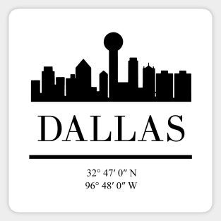 DALLAS TEXAS BLACK SILHOUETTE SKYLINE ART Sticker